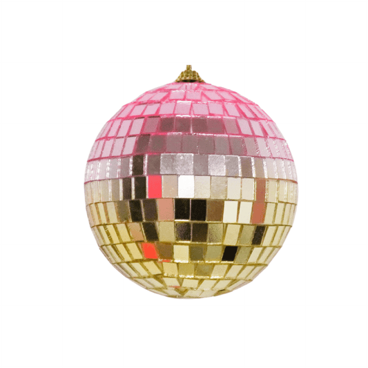 Discopallo kulta ja vaaleanpunainen - peilipallo 30 cm - Lempi Lifestyle