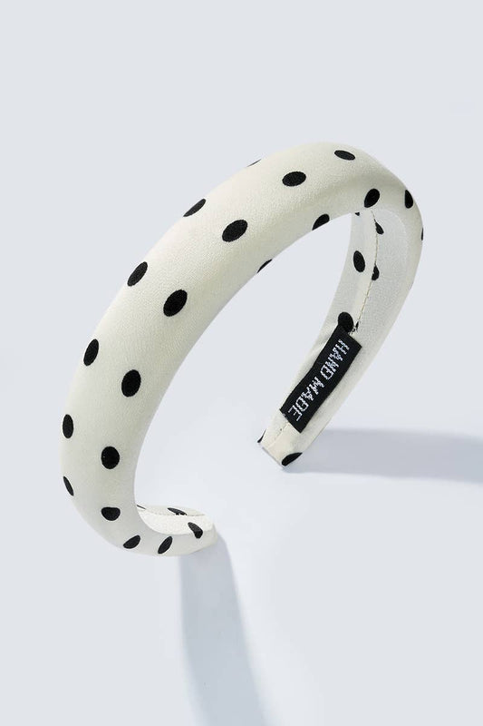 Hiuspanta polka dots - valkoinen pallokuosi - Lempi Lifestyle
