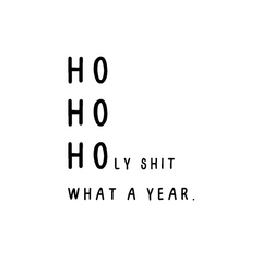 Ho Ho Holy Shit What a Year. - Kortti - joulu, joulukortit,