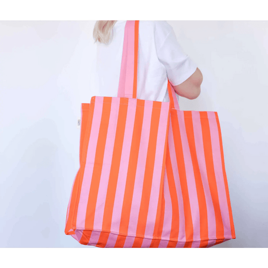 Kangaskassi Pink Orange Stripe - Bi̇g - Lempi Lifestyle