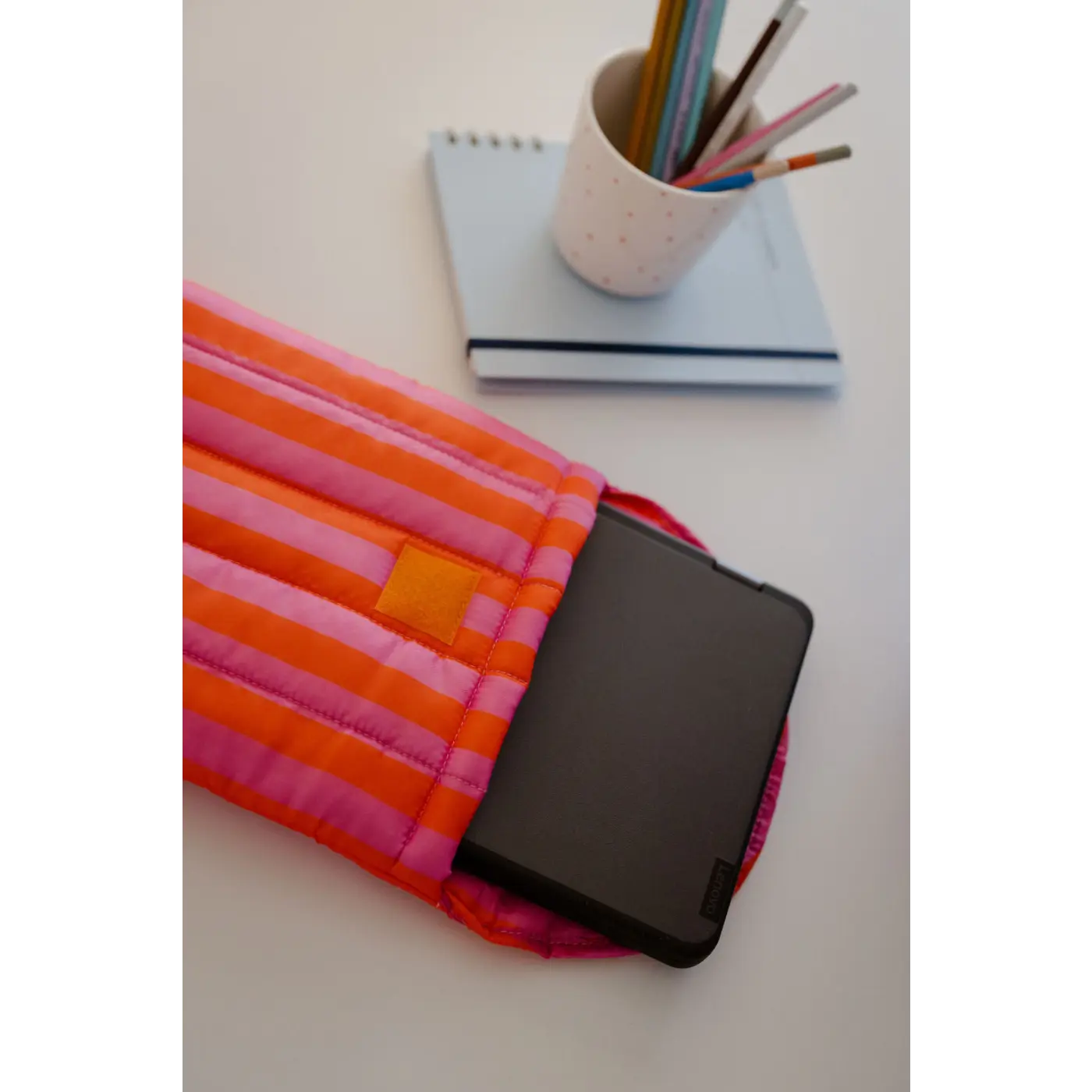 Laptop Case - Pink Stripe - kiva, KIVAA JA KAUNISTA,
