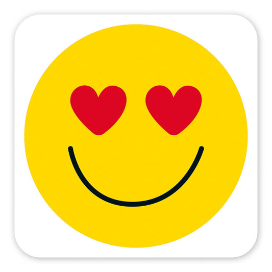 Lasinalunen pahvia - smiley sydän silmät - Lempi Lifestyle