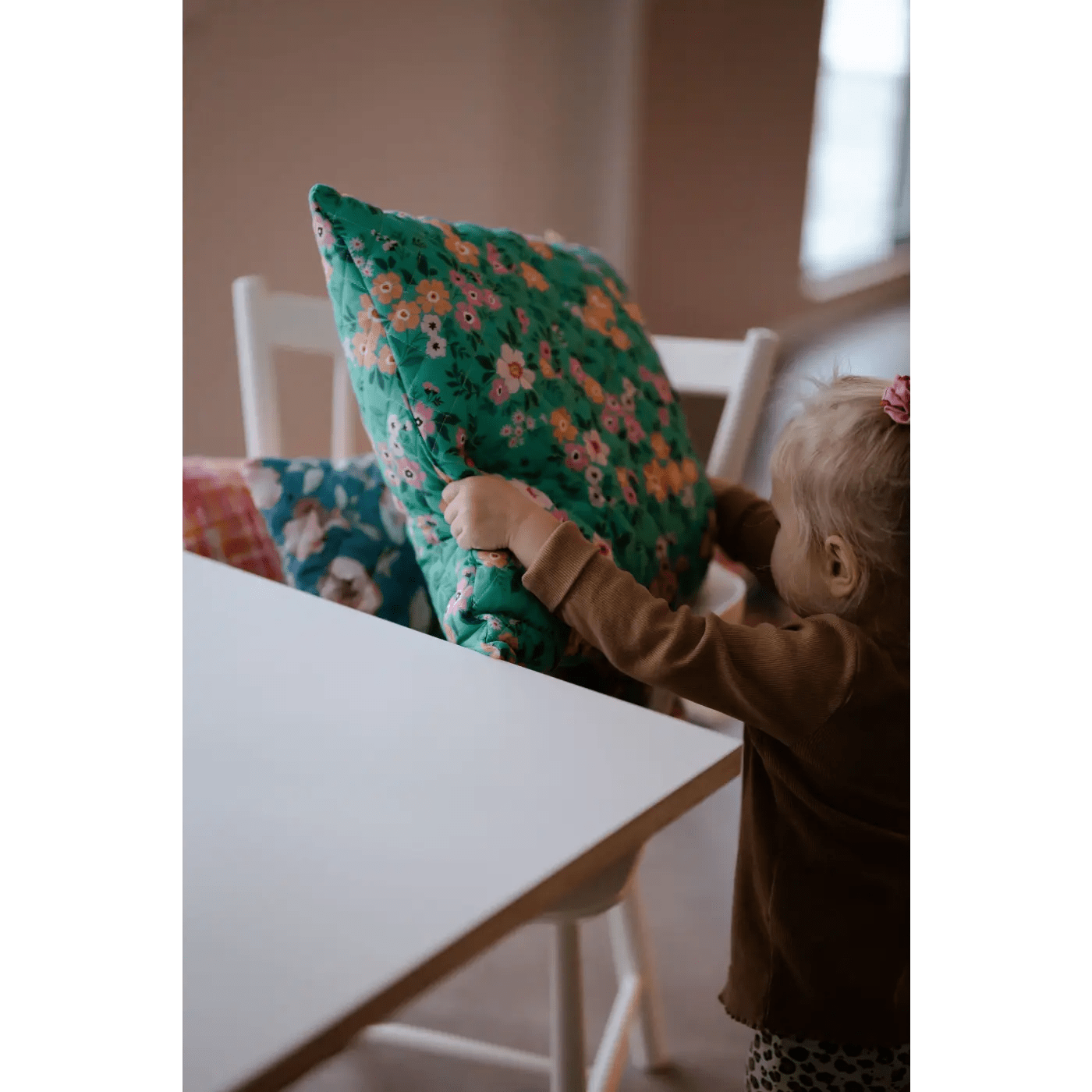 Lempi Mint Flower - Tikattu Tyynyliina 45x45 Cm - Lempi Lifestyle