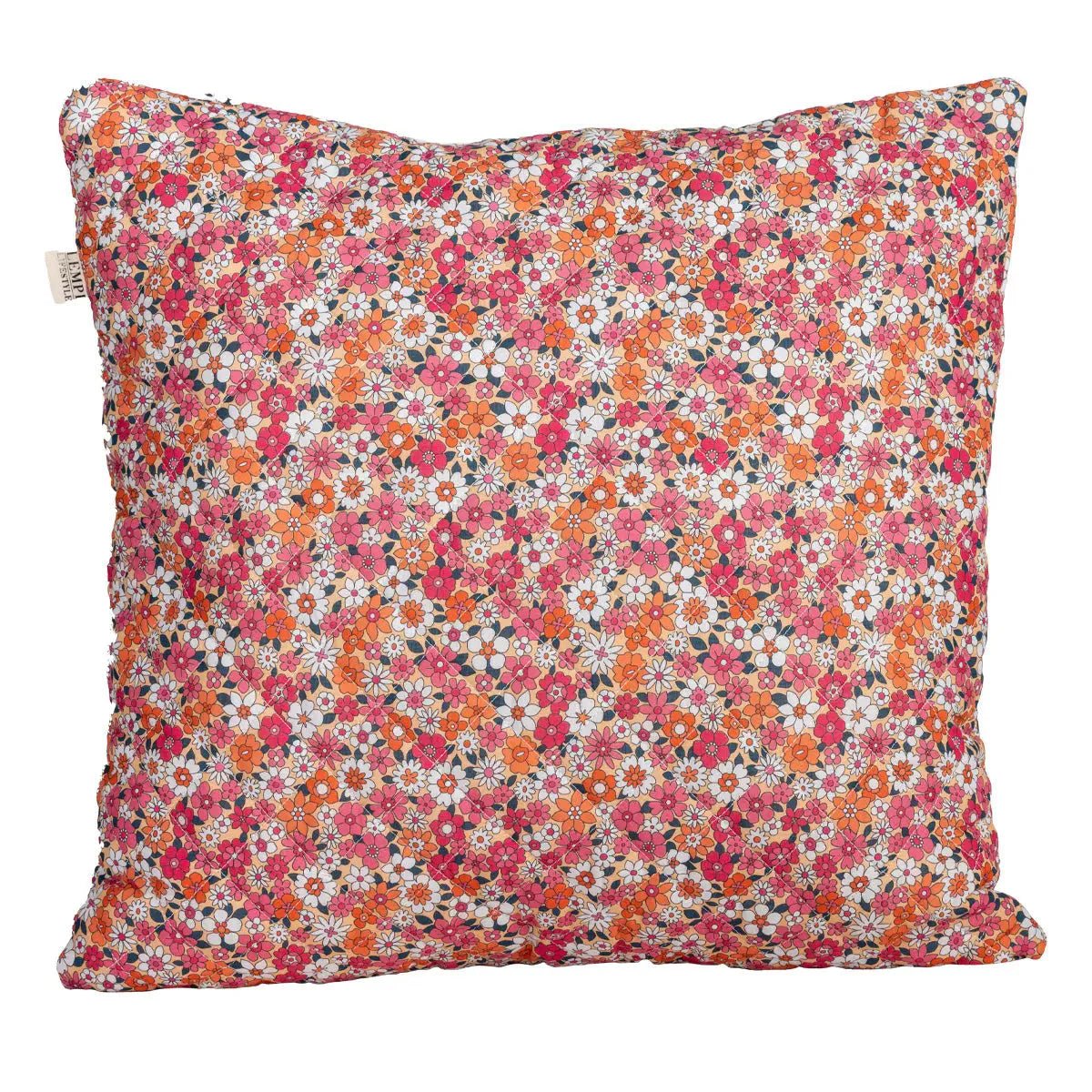Lempi Pink Flower Tyyny - Tikattu Tyynyliina 45x45 Cm - Lempi Lifestyle