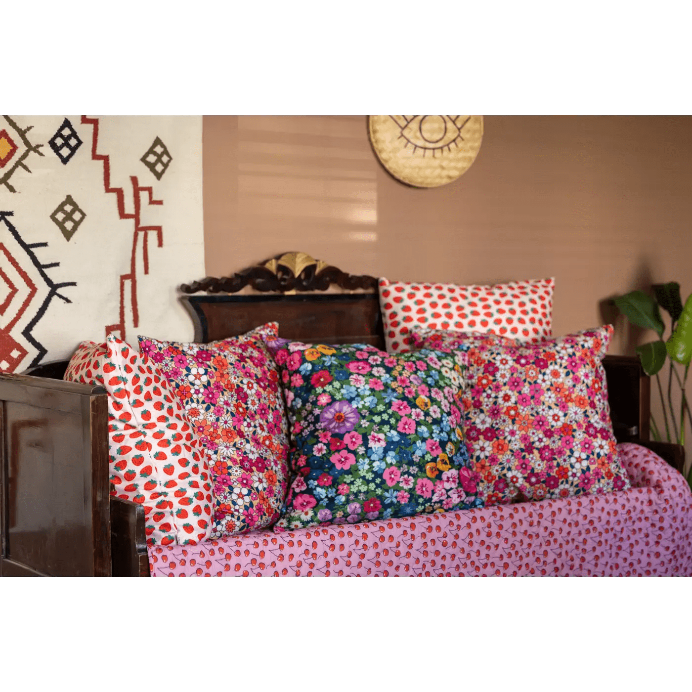 Lempi Pink Flower Tyynyliina - Jättityynyliina 70x70 Cm - Lempi Lifestyle