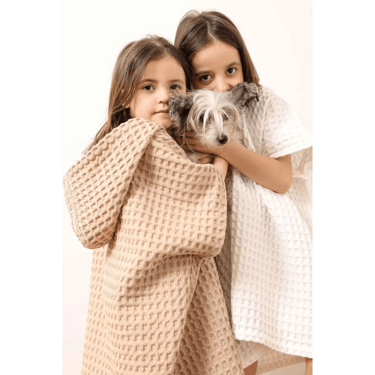 Lempi Waffle Lasten Poncho, Sopii Tytöille ja Pojille, Onesize - Lempi Lifestyle