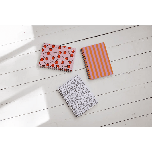 Orange Pink Stripe Muistikirja - Lempi Lifestyle