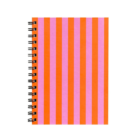 Orange Pink Stripe Muistikirja - Lempi Lifestyle