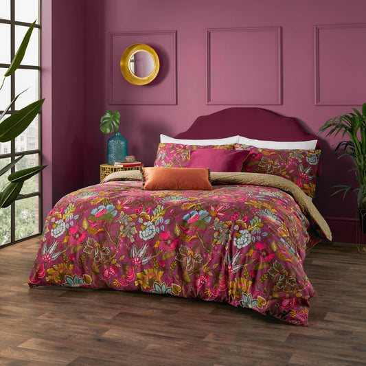 Petivaatesetti Viranai Exotic Floral Duvet, punainen - Lempi Lifestyle