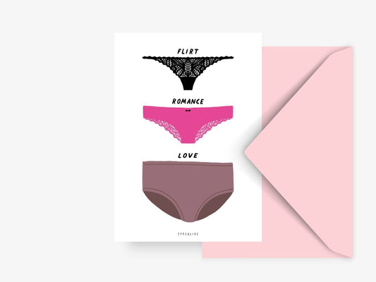 Postikortti - Flirt Romance Love - Lempi Lifestyle