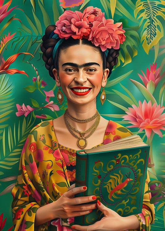 Postikortti Frida Kahlo ja kirja - Lempi Lifestyle