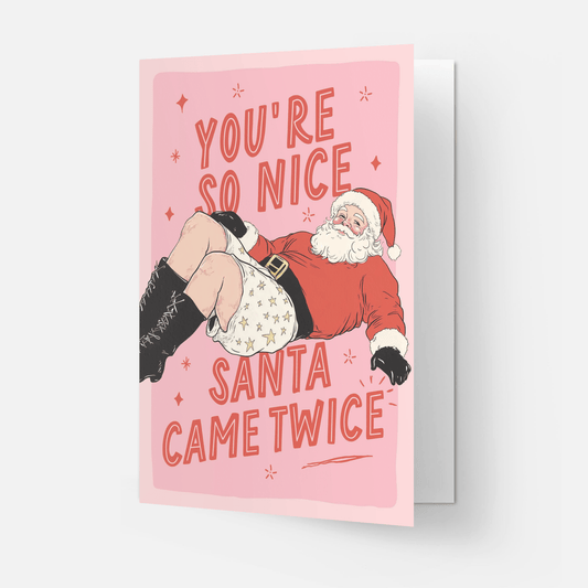 Postikortti Santa came twice I Joulukortti - Lempi Lifestyle
