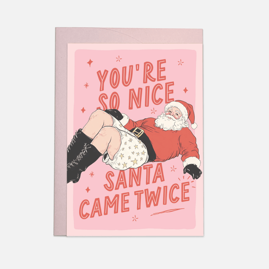 Postikortti Santa came twice I Joulukortti - Lempi Lifestyle