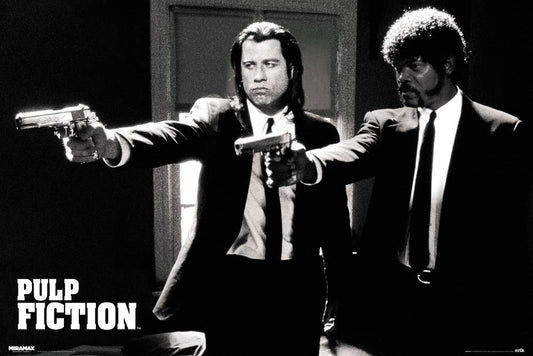 Pulp Fiction - juliste 61 x 91,5 cm – Ikoninen mustavalkoinen kohtaus - Lempi Lifestyle