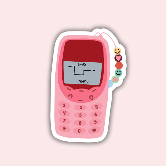 Retro Phone -tarra – holografinen vinyylitarra - Lempi Lifestyle