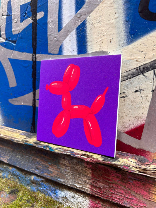 Sisustuslaatta 10x10cm - ilmapallo koira - Lempi Lifestyle