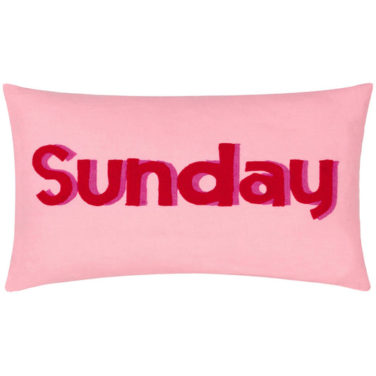 Sunnuntai koristetyyny – rento ja tyylikäs kirjailtu tyyny 30 x 50 cm - Lempi Lifestyle