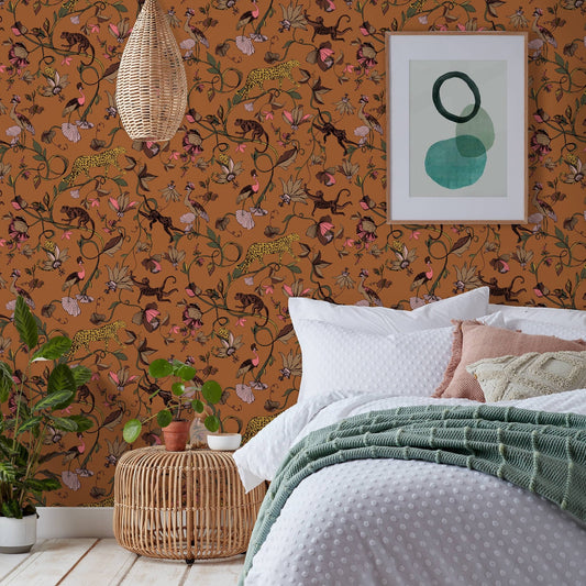 Tapetti Exotic Wildlings ruskea - Lempi Lifestyle