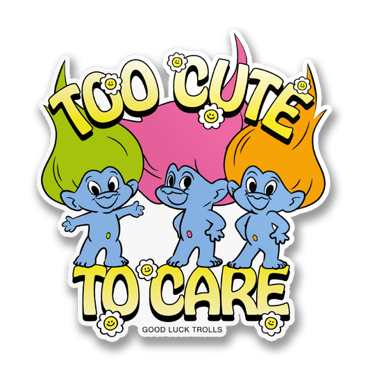Vinyylitarra Trolli - Too Cute To Care Sticker - Lempi Lifestyle