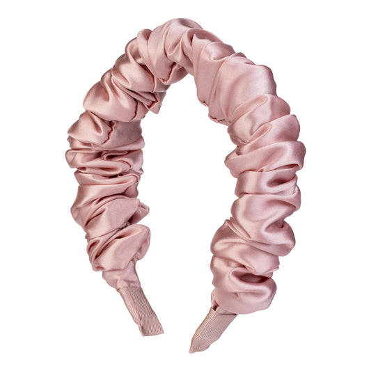 Satin headband, ruched