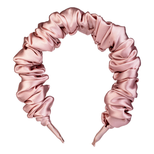 Satin headband, ruched