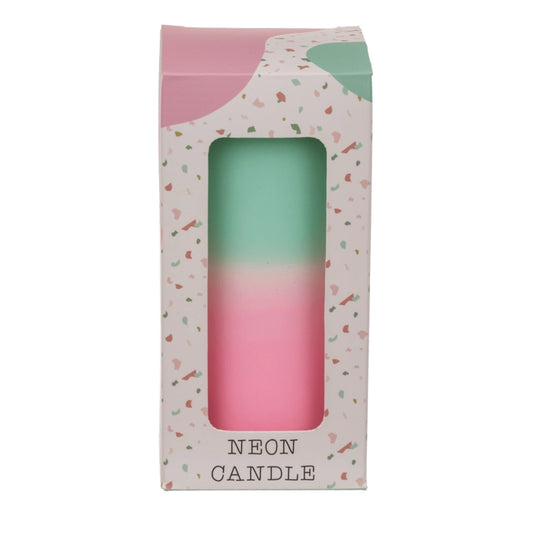 Table candle mint/pink