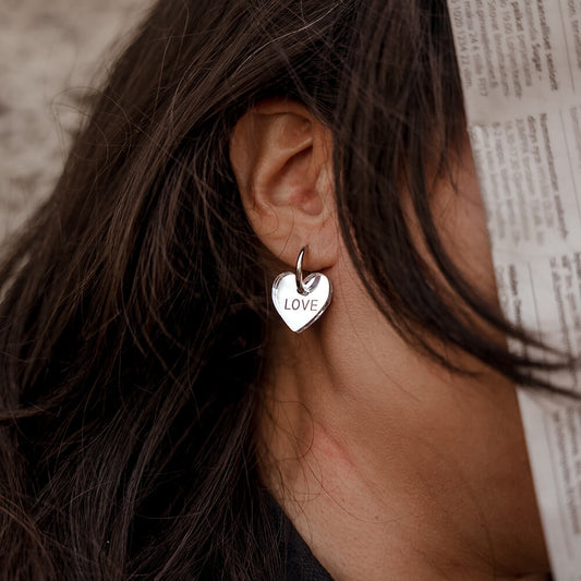 MAMAkoru HEART EARRINGS SILVER