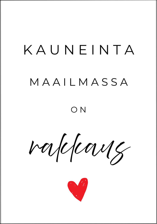 Postikortti - Kauneinta maailmassa on rakkaus