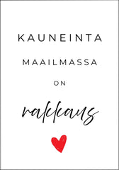 Postikortti - Kauneinta maailmassa on rakkaus