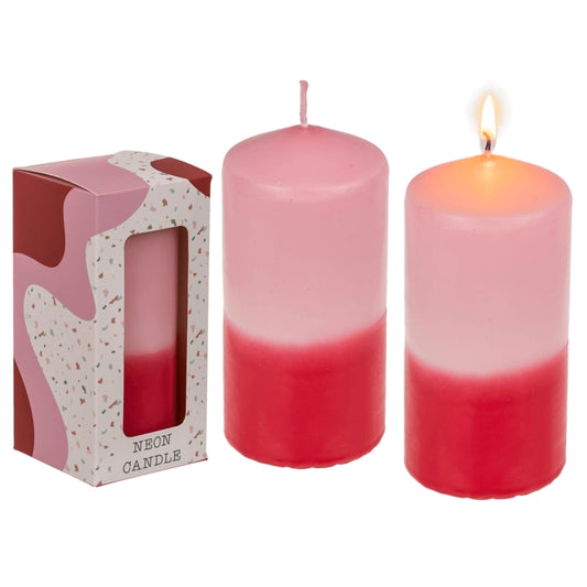 Table candle pink/red