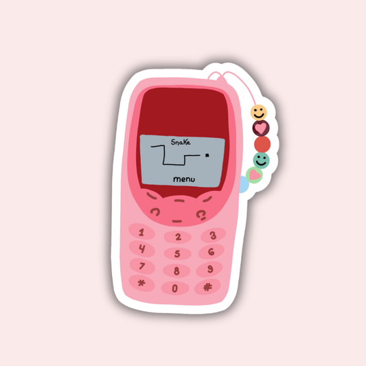 Retro Phone -tarra – holografinen vinyylitarra - Lempi Lifestyle