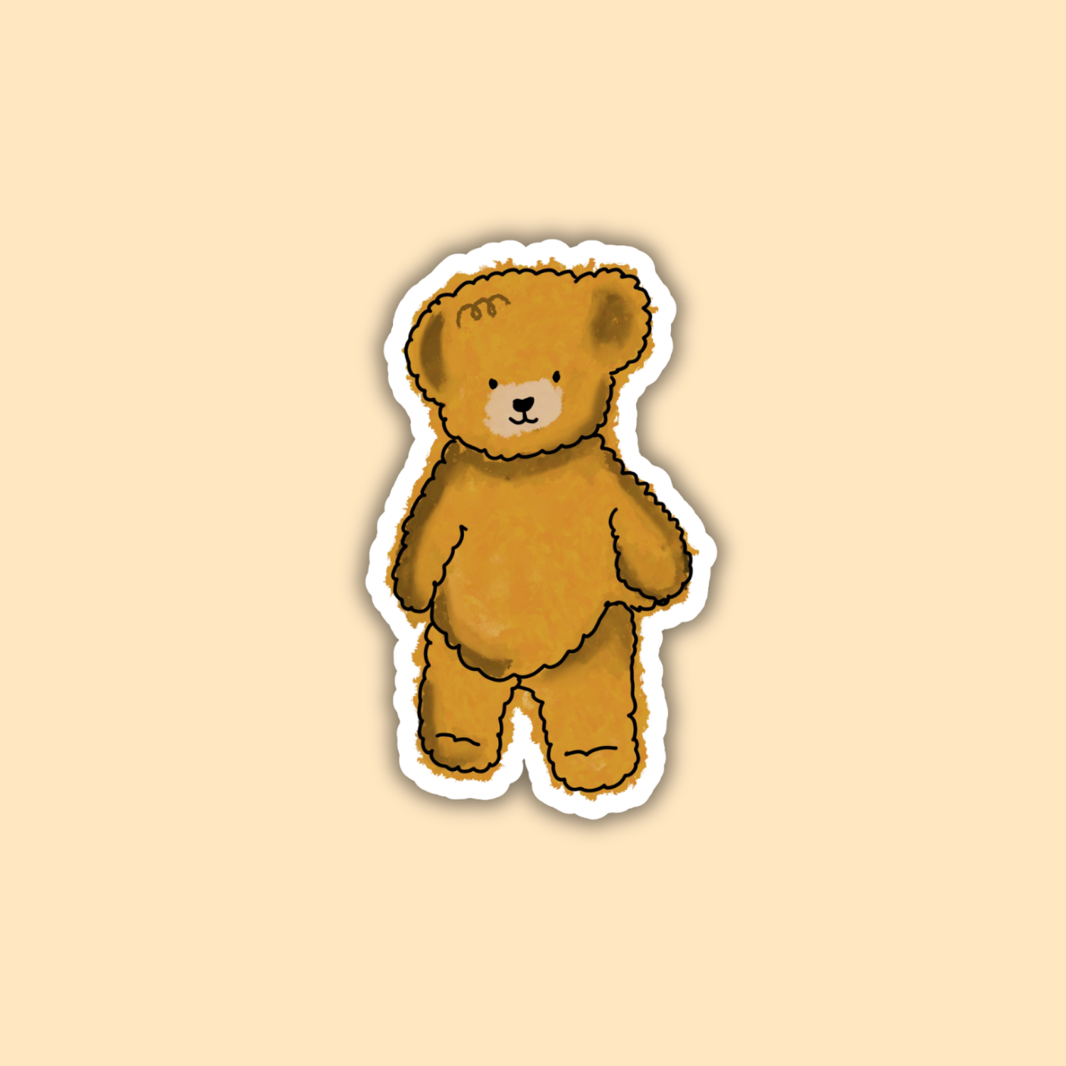 Teddy Bear -tarra – nallekarhu, matta vinyylitarra 6 cm - Lempi Lifestyle