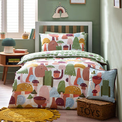 Bedding set funny mushrooms / set for one person (single)