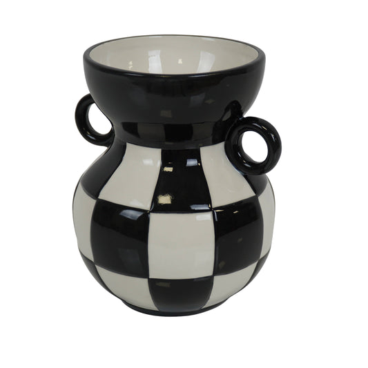 Vase - black and white checkered