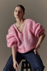 Milana LS Mohair Knit Soft Berry