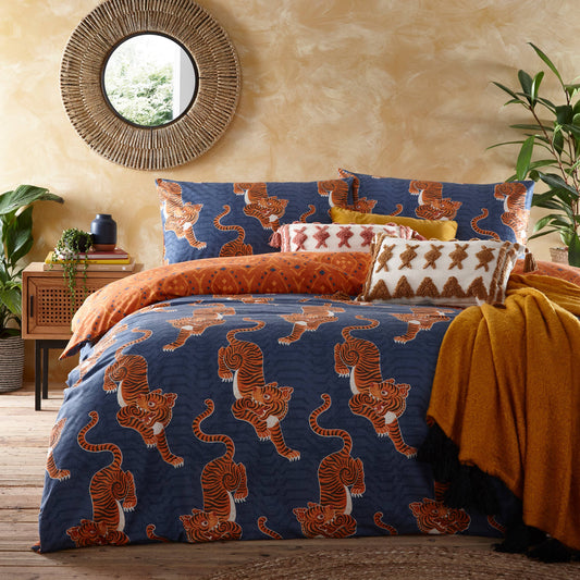 Duvet cover set Tibetan Tiger Tribal blue / For one person (single) and double duvet (king)