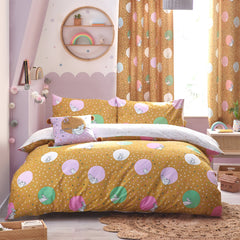 Bedding set Dotty Peter Rabbit™ ocher and lavender / Single duvet cover (single)