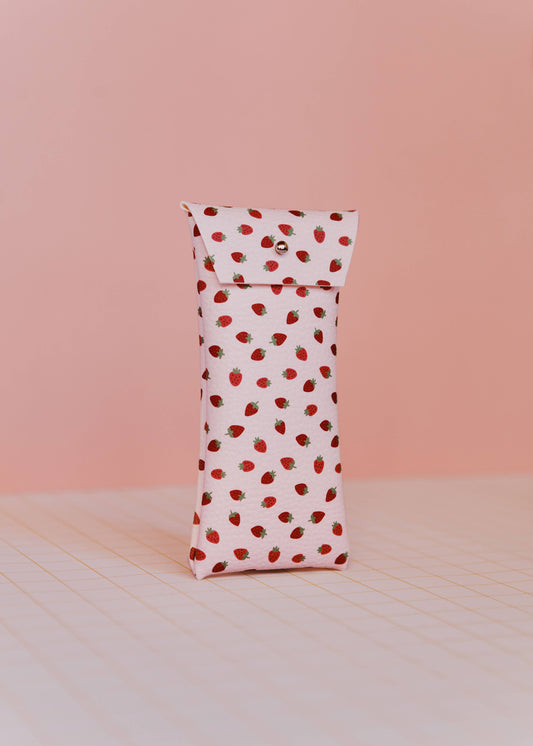 Fresas Pink glasses case, strawberry