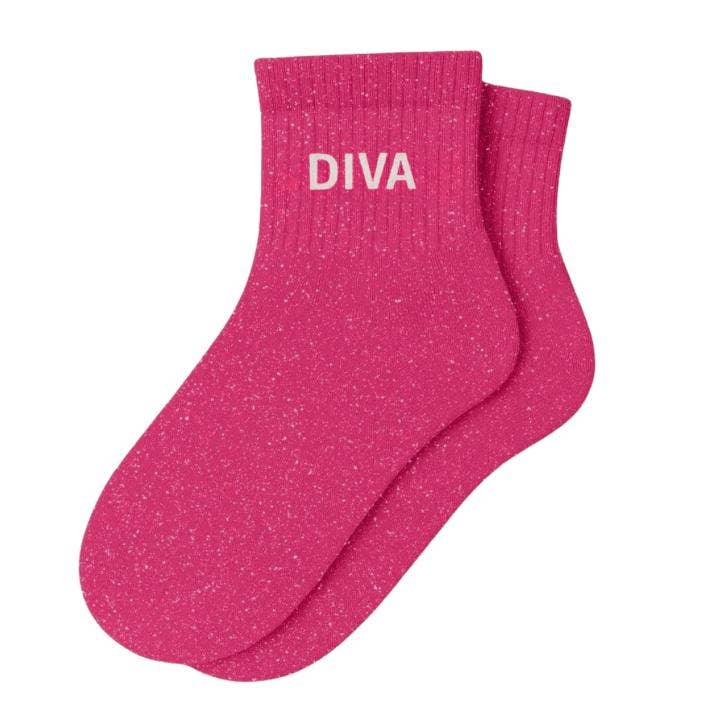 Glittersukat Diva - pinkit kimallesukat