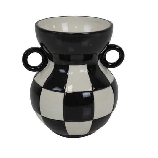 Vase - black and white checkered