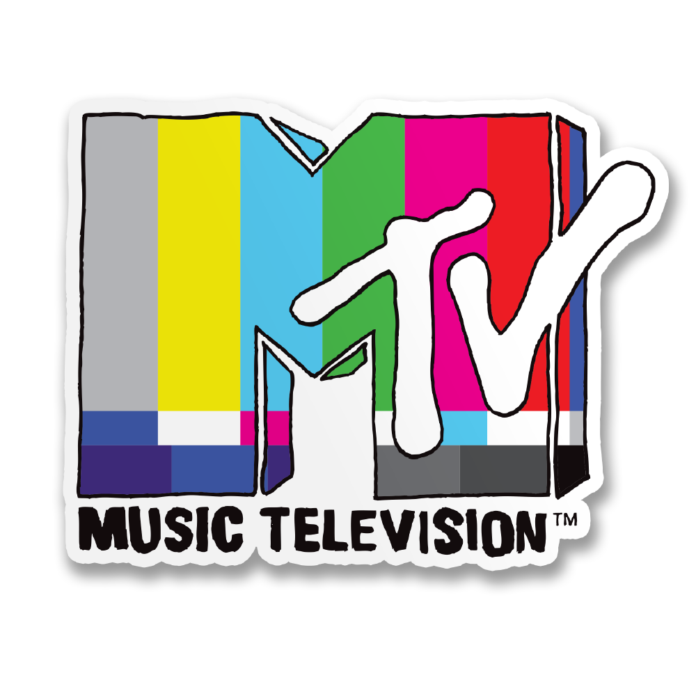 Vinyylitarra Music television - MTV Test Image Logo Sticker