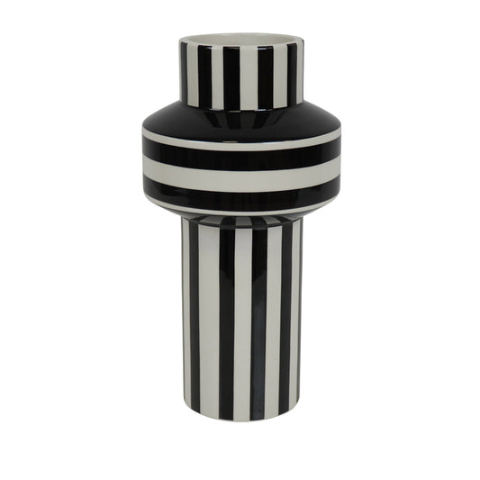 Vase - black and white striped