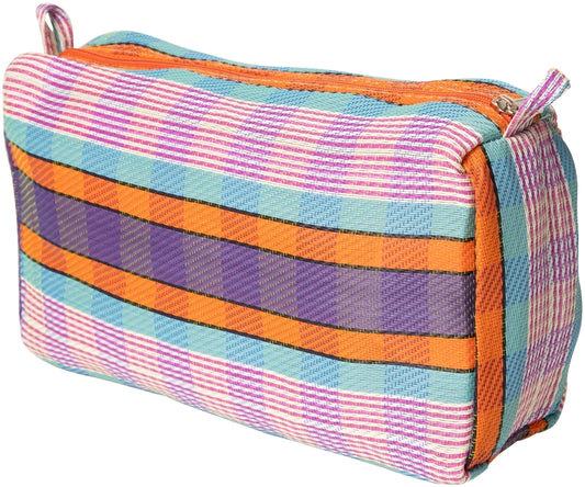 Makeup bag, purple/blue/orange, 23x13x6 cm