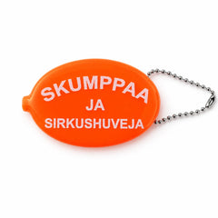 Kolikkokukkaro lauseella – Retro kuminen kolikkokukkaro palloketjulla