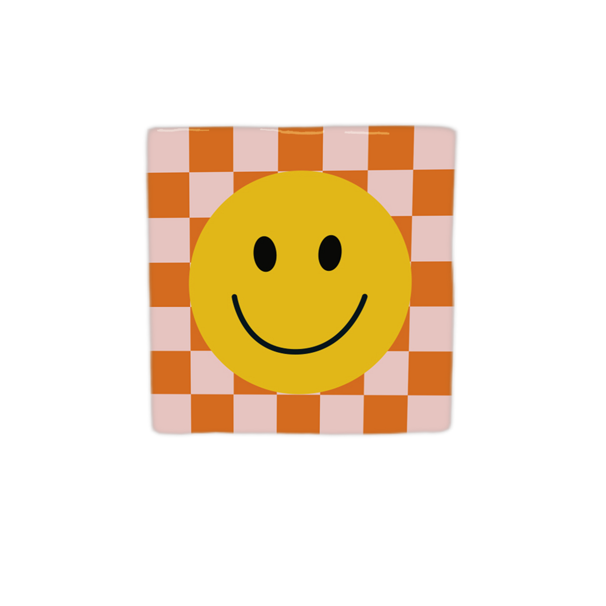 Keraamiset koristelaatat - smiley hymynaama ruudukolla