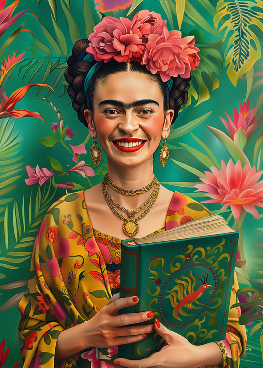 Postikortti Frida Kahlo ja kirja