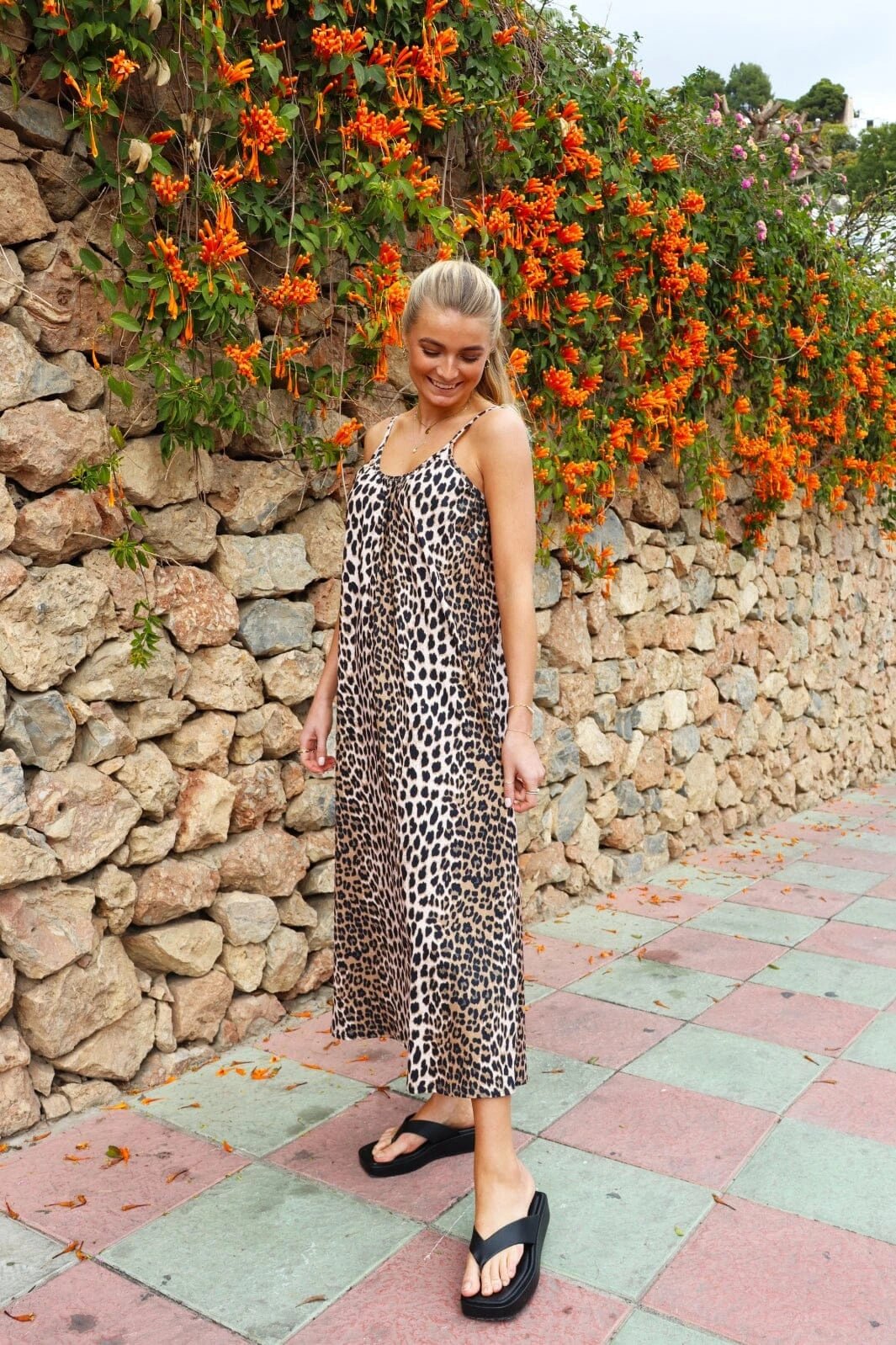 Alma long strap dress - leopardimekko - Lempi Lifestyle