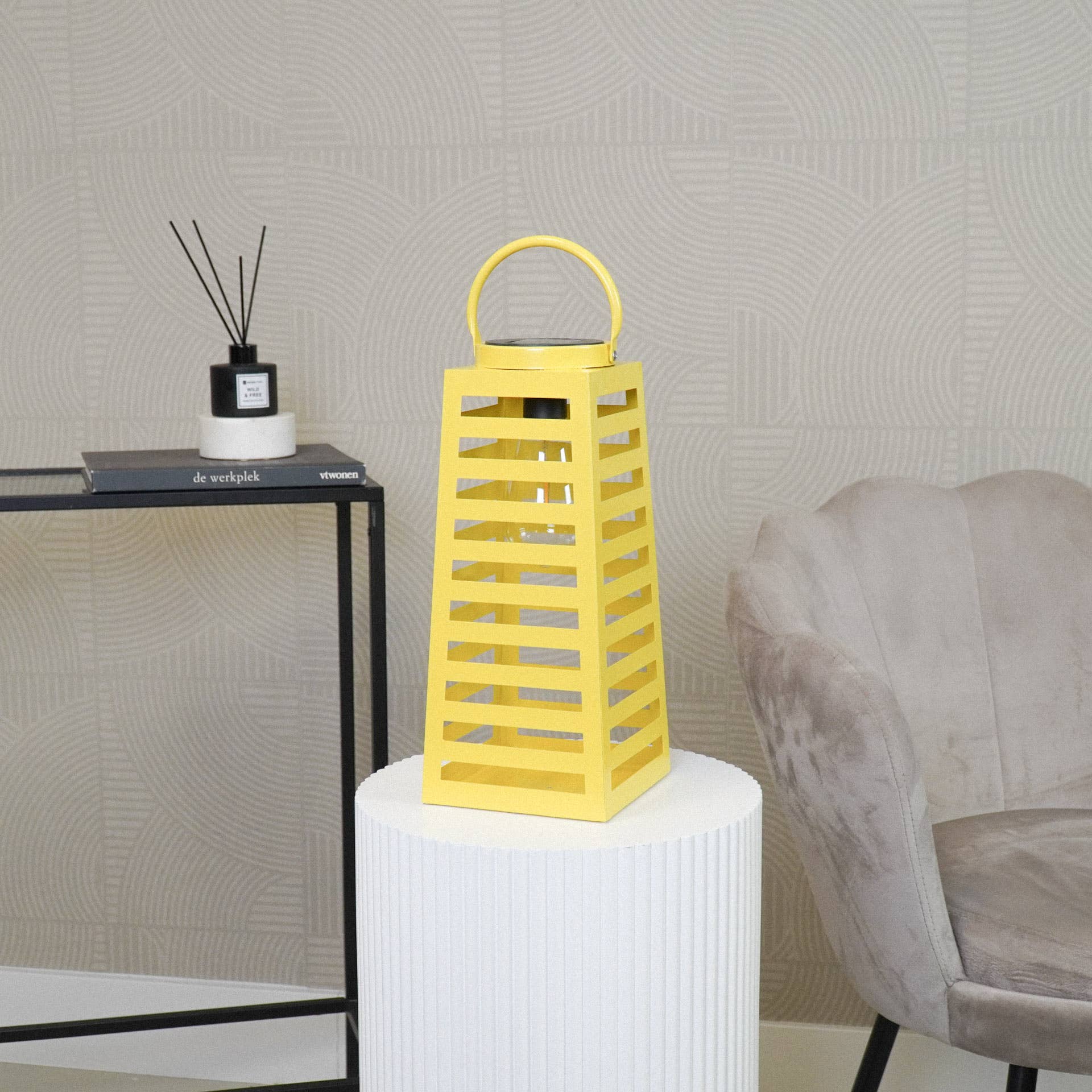 Aurinkokenno lyhty, keltainen - Lempi Lifestyle