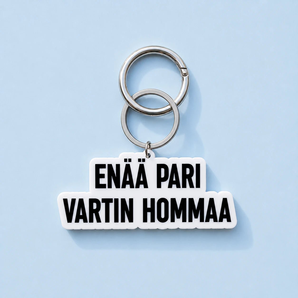Avaimenperä Enää pari vartin homma - laukkukoru huumorilla - Lempi Lifestyle
