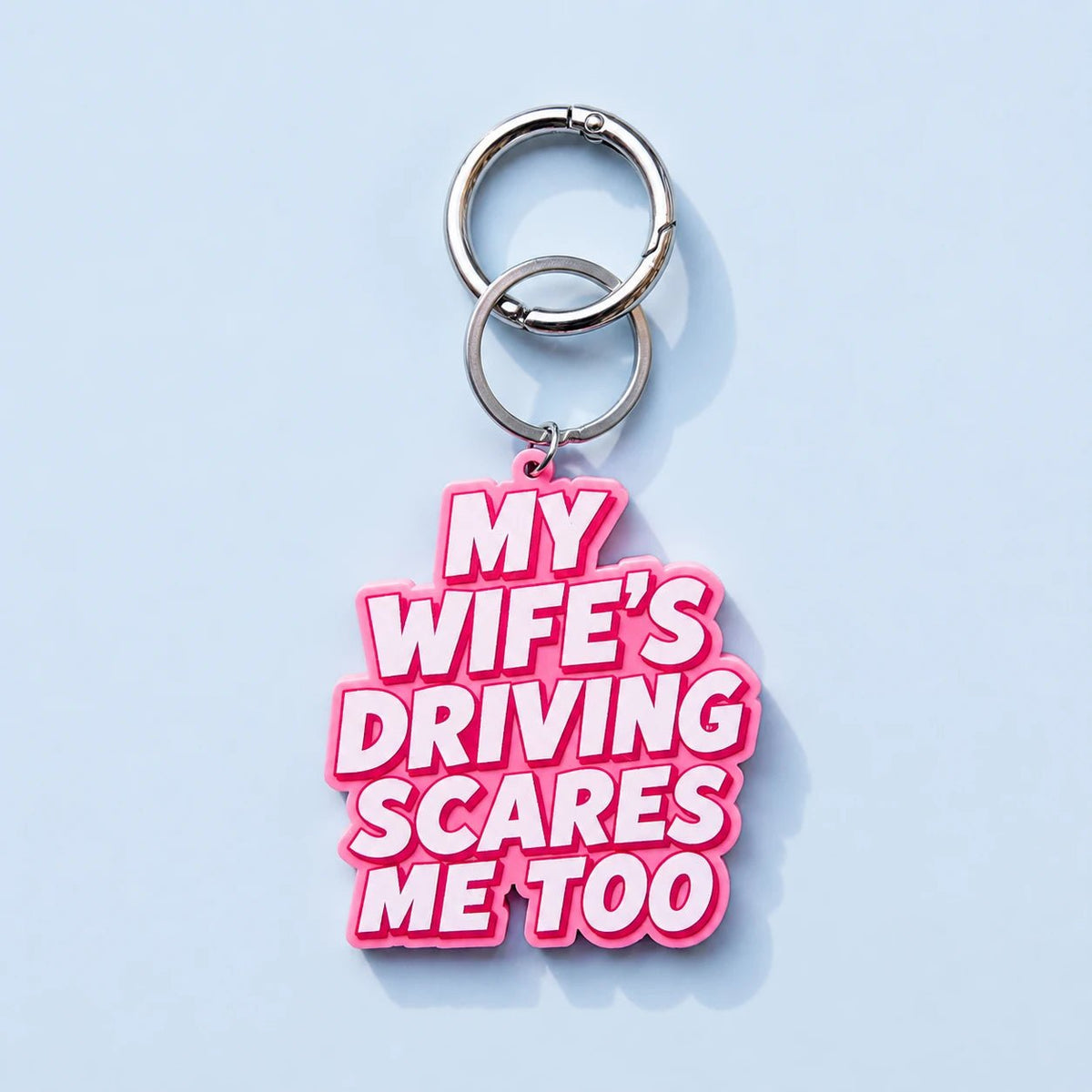 Avaimenperä My wife's driving scares me too - humoristinen laukkukoru - Lempi Lifestyle